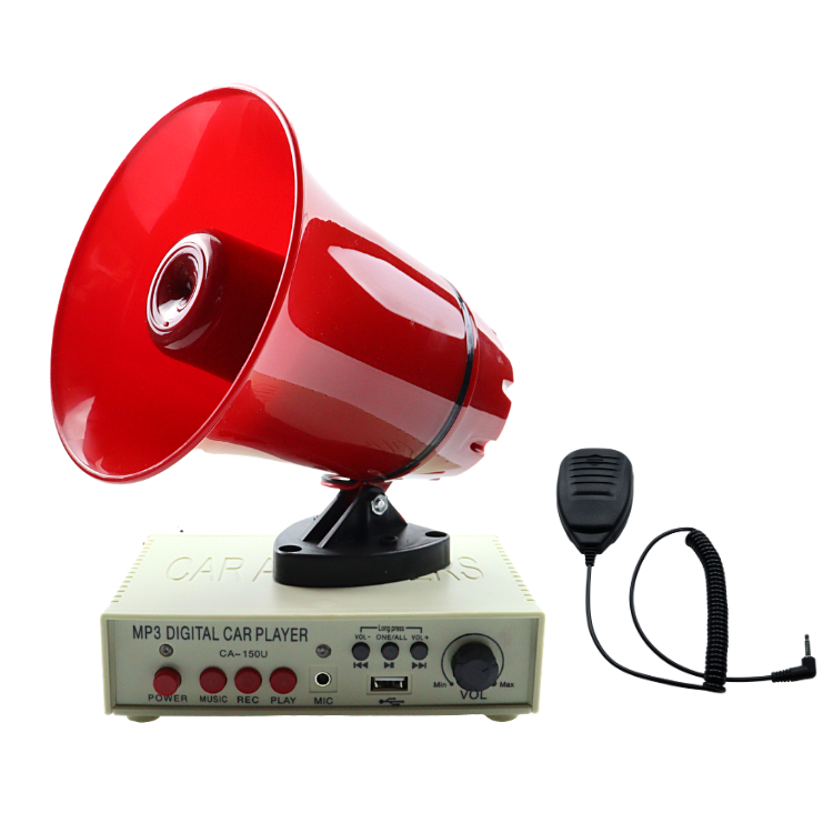Recorded Car Alarm Car Horn/Alarm/Controller 12V 130dB Suitable for Cars Vans Motorcycles Mopeds Megaphone MIC Speaker With USB